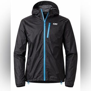 Outdoor Research OR Helium Rain Jacket Black Lightweight HoodedPackable Men's XL